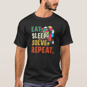 Camiseta Efetue o sono, solucione repetidamente a velocidad