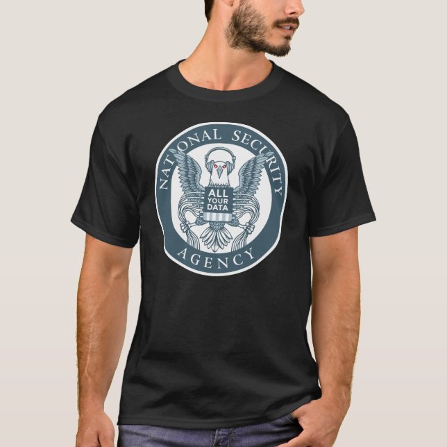 Camiseta EFF: O NSA "Eagle tem t-shirt de todos seus dados" (Frente)