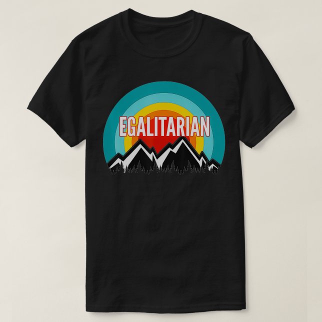 Camiseta Egalitário, Vintage Retro Sunset Design (Frente do Design)
