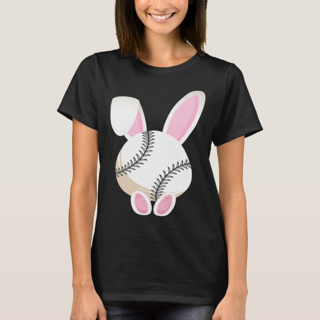 Camiseta Egg Baseball Rabbit Bunny Ears Funny Easter Day Pl (Frente)