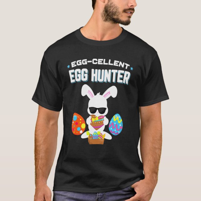 Camiseta Egg Cellent Egg Hunter Easter Boys Girls Bunny (Frente)