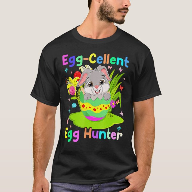 Camiseta Egg Cellent Egg Hunter Easter Boys Girls Bunny 1 (Frente)