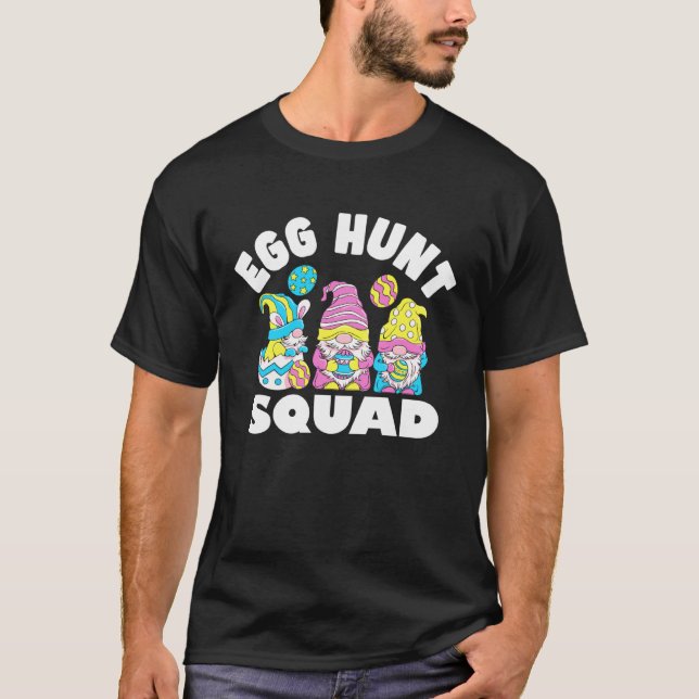 Camiseta Egg Hunt Squad Gnomes Easter Day Bunny (Frente)