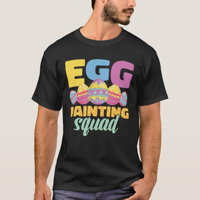 Camiseta Egg Painting Squad Easter Bunny Easter Pun Easter  (Frente)