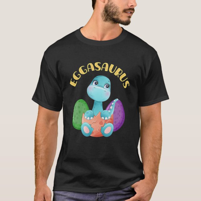 Camiseta Eggasaurus Páscoa Trex Dinossaur Egg Toddler (Frente)