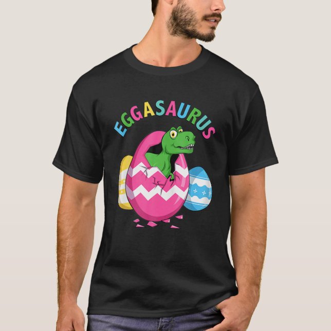 Camiseta Eggasaurus Páscoa Trex Dinossaur Egg Toddler (Frente)