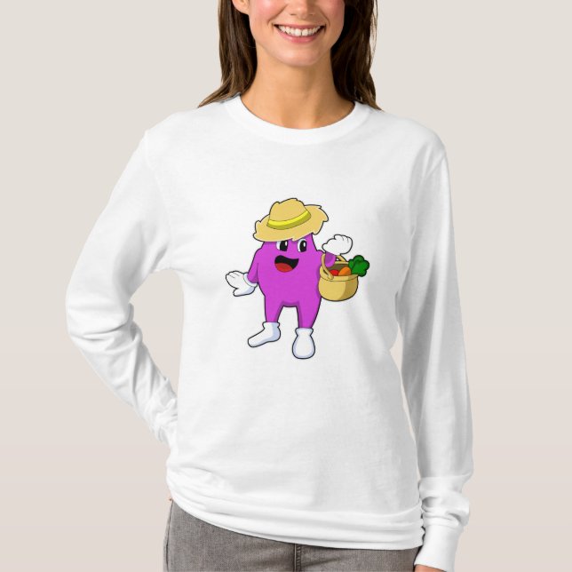 Camiseta EggPlant como Farmer with Carrot (Frente)
