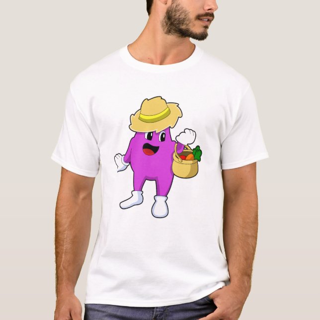 Camiseta EggPlant como Farmer with Carrot (Frente)