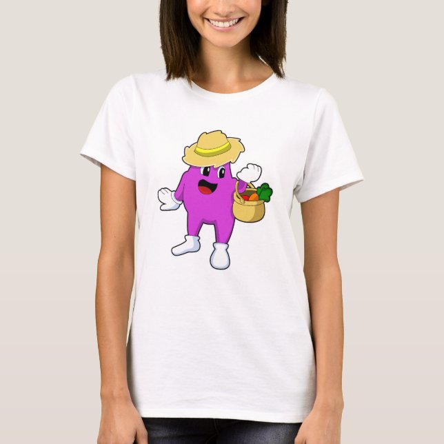 Camiseta EggPlant como Farmer with Carrot (Frente)