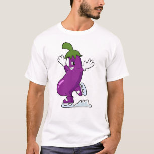 Camiseta EggPlant em patinagem com gelo com skates de gelo