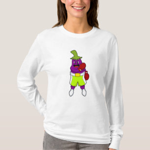 Camiseta Eggplant in Boxing com luvas in a box