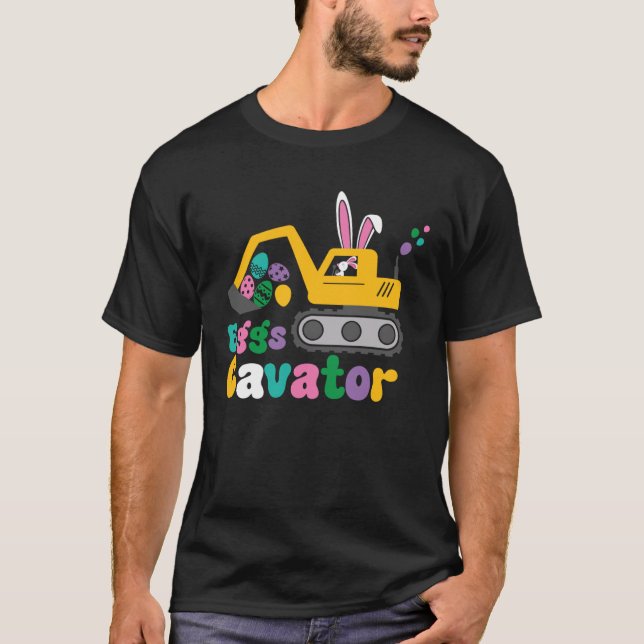 Camiseta Eggs Cavator Easter Bunny Excavator Cute Hunting E (Frente)