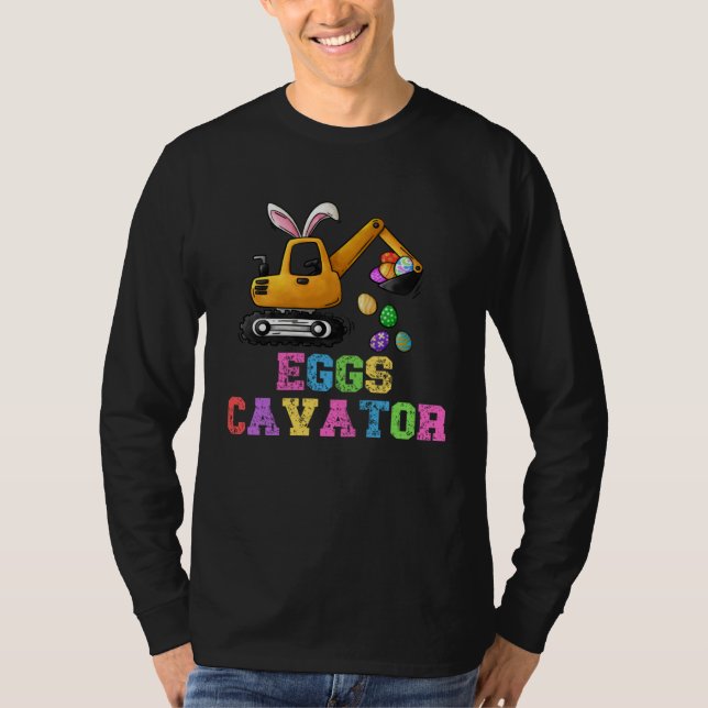 Camiseta Eggs Cavator Hoppy Easter Day Rabbit Bunny Kids  1 (Frente)