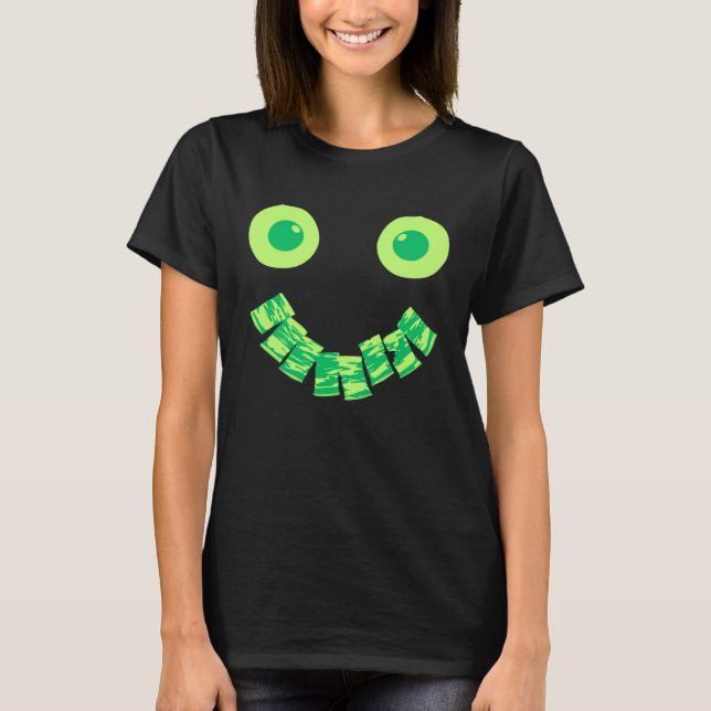 Camiseta Eggs Ham & Bacon Green Face Brunch St Patricks Day (Frente)
