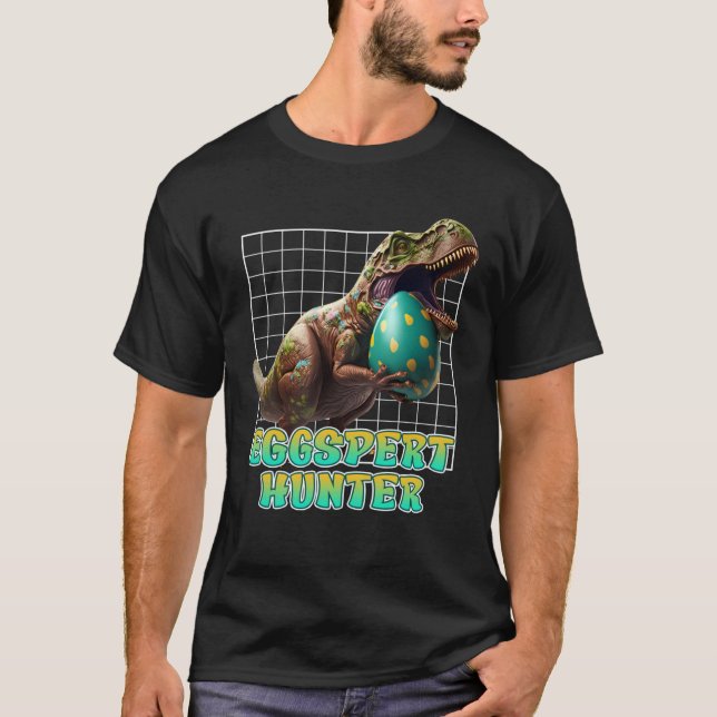 Camiseta Eggspert Easter Eggs Hunt Dinosaur Easter Bunnies  (Frente)
