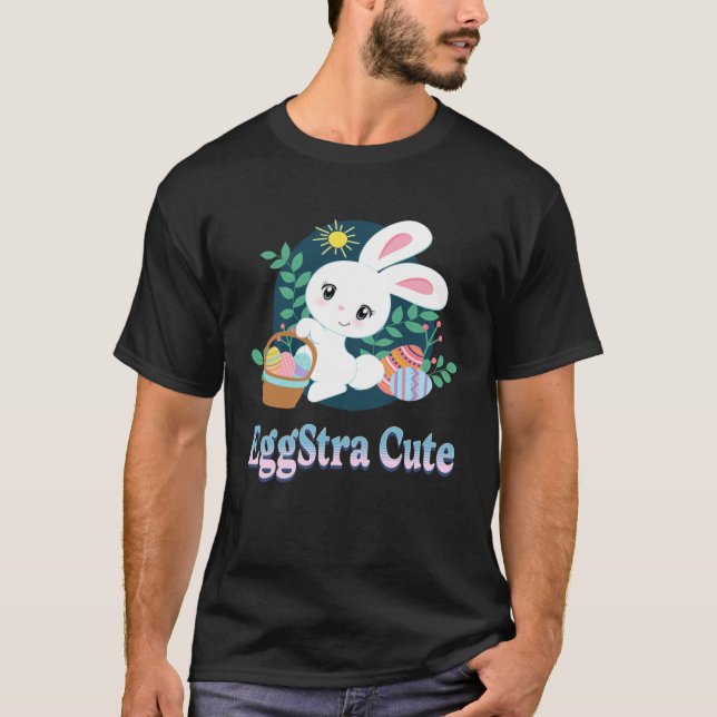 Camiseta EggStra Cute Easter Pun Saying Easter Bunny Eggs G (Frente)