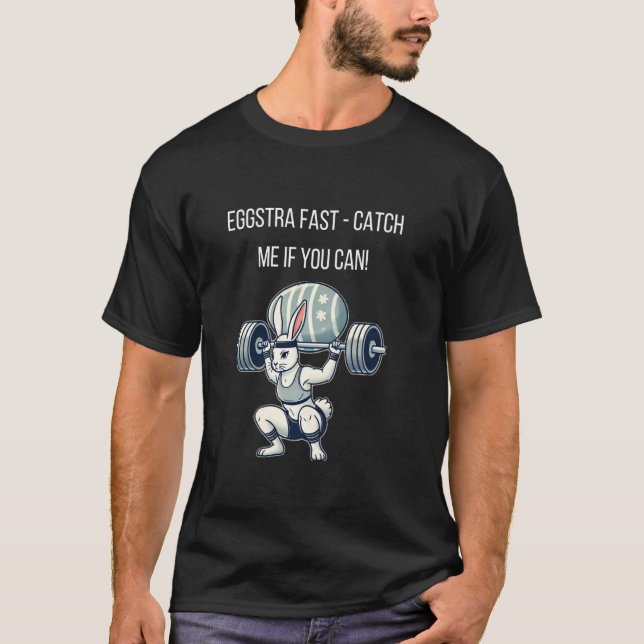 Camiseta Eggstra rápido - Pegue-me se puder (Frente)