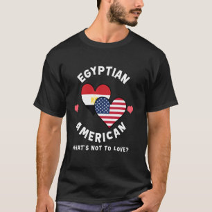 Camiseta Egípcio Americano O Que Não Amar Corações Bandeira