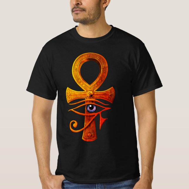 Camiseta Egípcio Ankh Eye of Horus Ancient Symbol Protect (Frente)