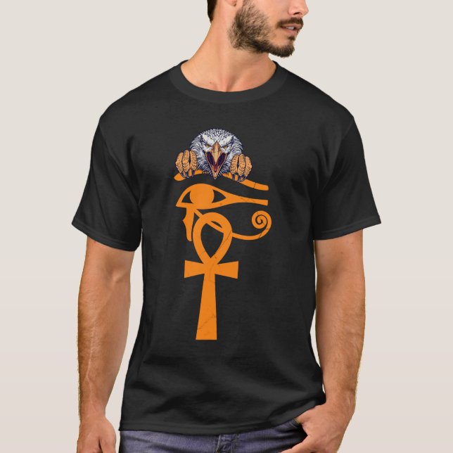 Camiseta Egípcio Olho De Horus Ankh, Arqueólogo Egípcio Ea (Frente)