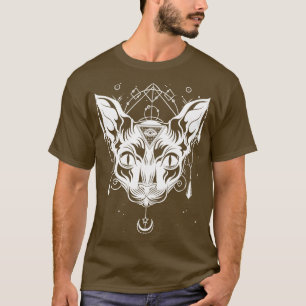 Camiseta Egípcio Sphynx Cat Gothic Wicca Witch Pagan Ocbecc