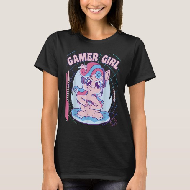 Camiseta eGirl Unicorn Gamer Girl (Frente)