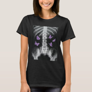 Camiseta Egirl Xray Skeleton Pink Butterfly Harajuku Y2k Da