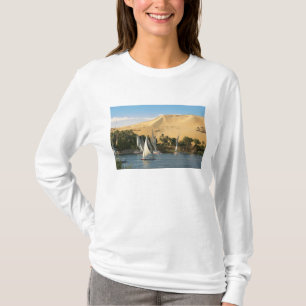 Camiseta Egito, Assuã, Rio Nilo, barcos à vela Felucca, 2