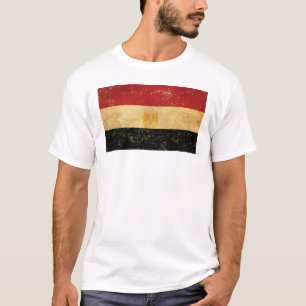 Camiseta Egito: Bandeira Vintage Grunge White