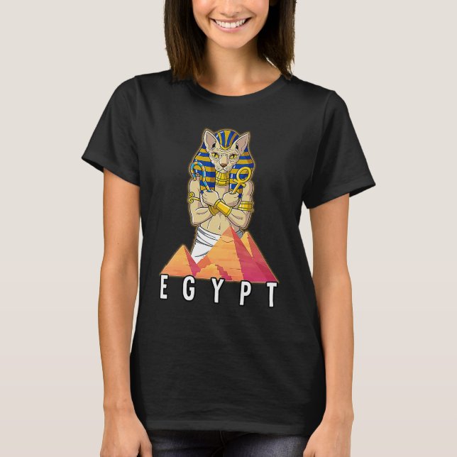Camiseta Egito Gato Egípcio Sphynx Pharaoh (Frente)