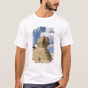 Camiseta Egito, Giza. O excelente Sphynx sobe acima do