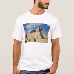 Camiseta Egito, Gizé. A grande Esfinge ergue-se acima da 2