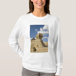 Camiseta Egito, Gizé. A grande Esfinge ergue-se acima do
