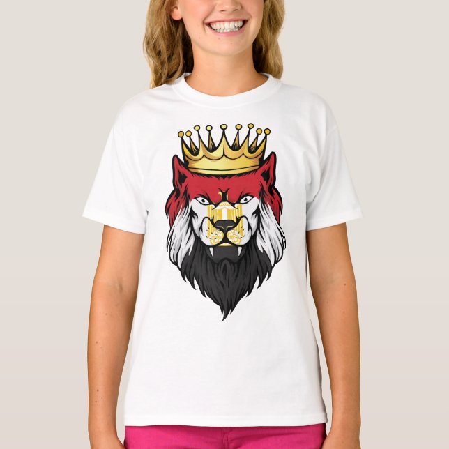 Camiseta Egito Leão Rei Bandeira (Frente)