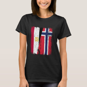 Camiseta Egito Noruega Metade Bandeira Ancestralidade Norue