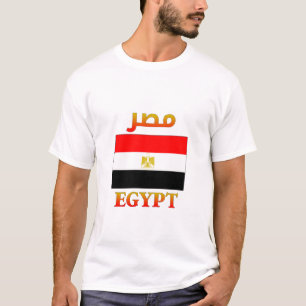 Camiseta Egito Sinalizador م ص ر Arte em Árabe e Inglês Leg