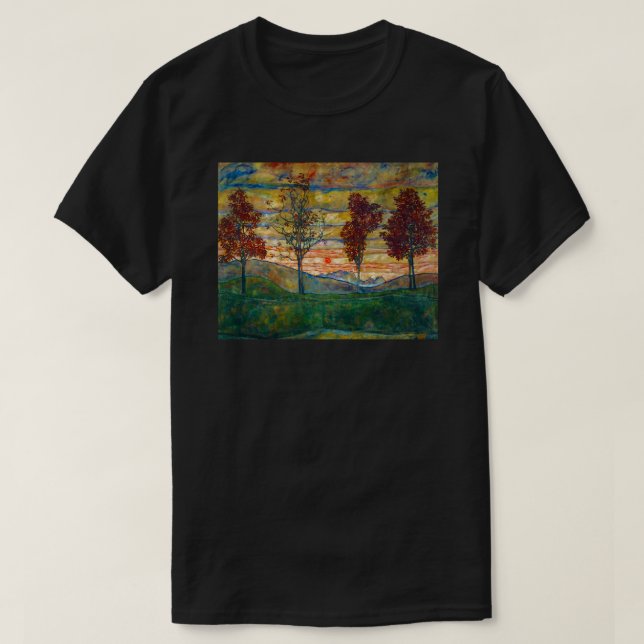 Camiseta Egon Schiele Paintings | Vier Baeume -Four Trees  (Frente do Design)