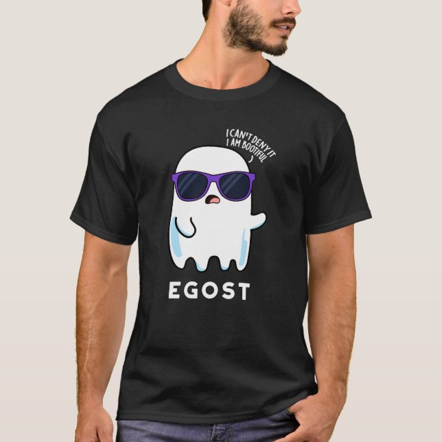 Camiseta Egost Dia de as Bruxas engraçado Ego Ghost Pun Dar (Frente)