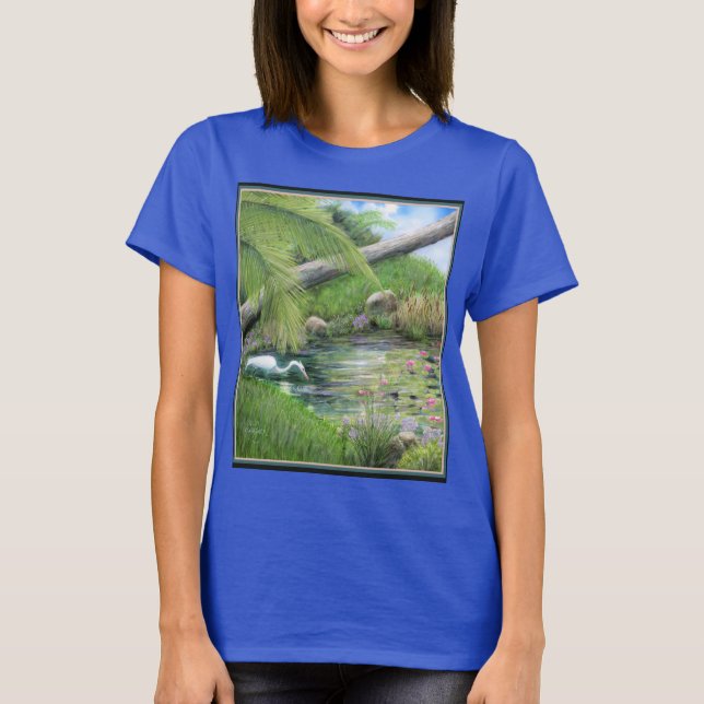 Camiseta Egret no Pond (Frente)