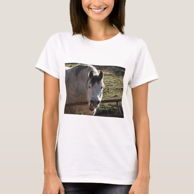 Camiseta Égua cinzenta engraçada (Frente)