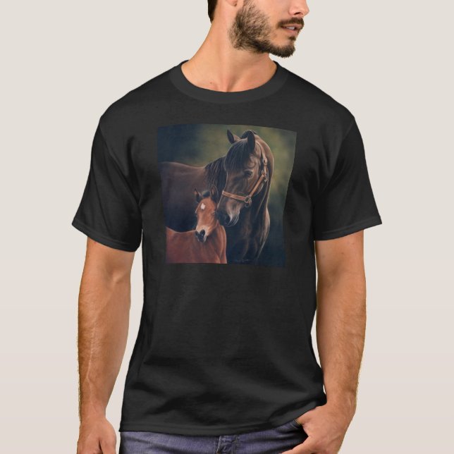 Camiseta Égua e potro de Morgan (Frente)