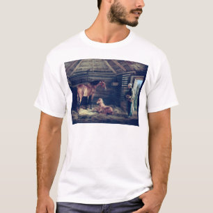 Camiseta Égua inglesa com ela potros, 1833