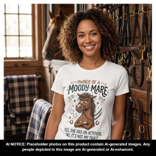 Camiseta Égua Mal-humorada Atitude humor da vida no estábul
