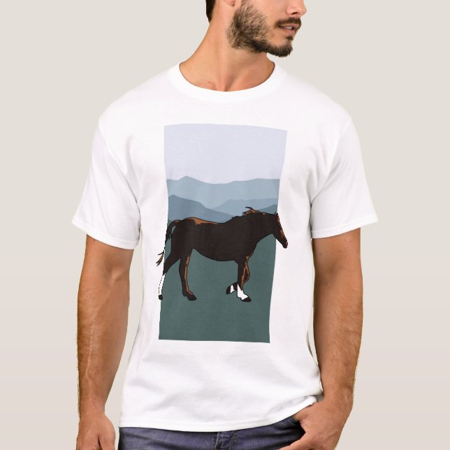 Camiseta Égua selvagem da montanha (Frente)