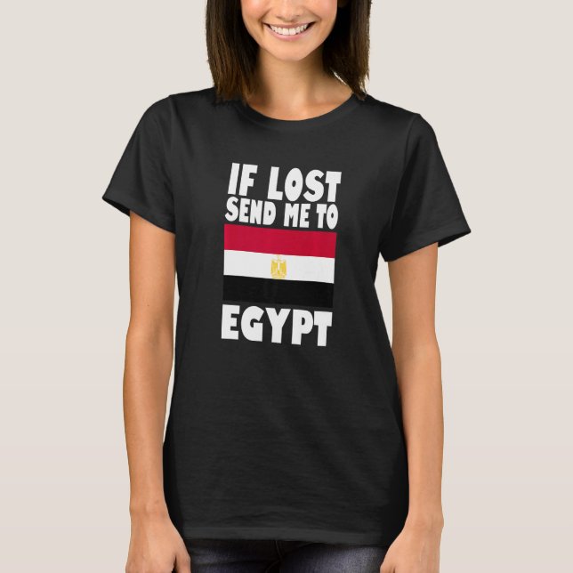 Camiseta Egypt Flag Design  If lost send me to Egypt Premiu (Frente)