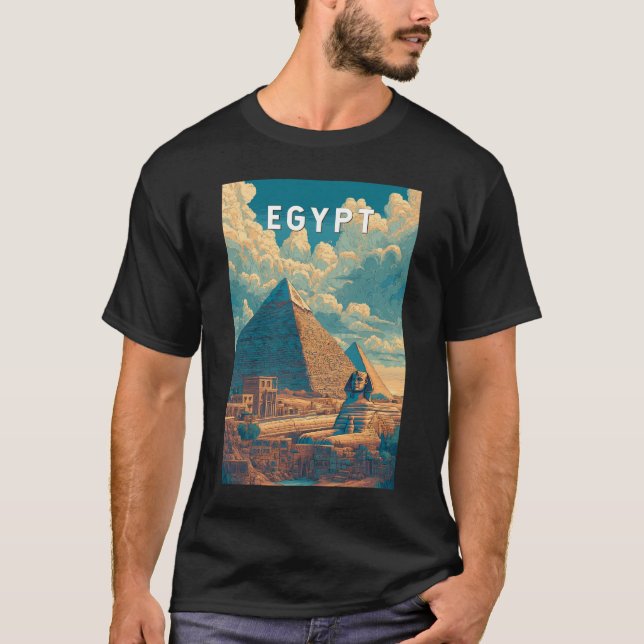 Camiseta Egypt Illustration Travel Art Vintage (Frente)