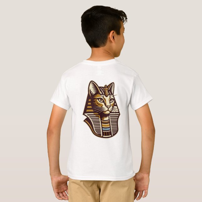 Camiseta Egyptian Cat Kids T-Shirt – Pharaonic Cat Art  (Parte Traseira Completa)