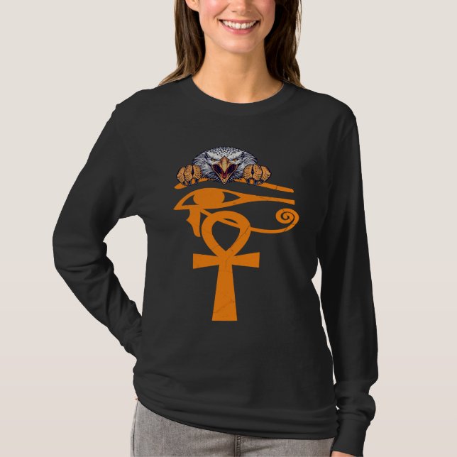 Camiseta Egyptian Eye Of Horus Ankh Egypt Archaeologist  Ea (Frente)