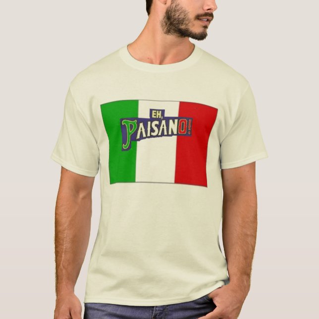 Camiseta Eh bandeira de Paisano w/Italian (Frente)