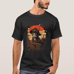 Camiseta Ei a Pata Alegre! Design Pirata para Gato e Pirata